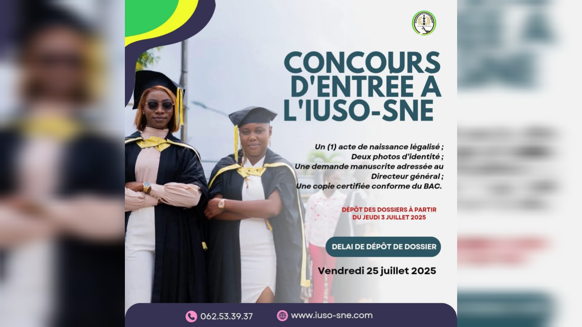 IUSO‑SNE lance son concours d’entrée le 27 juillet 2025